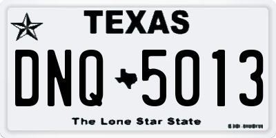TX license plate DNQ5013