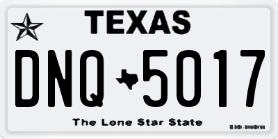 TX license plate DNQ5017