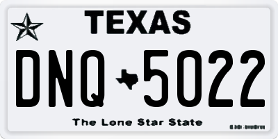 TX license plate DNQ5022