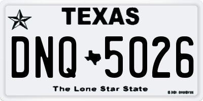 TX license plate DNQ5026