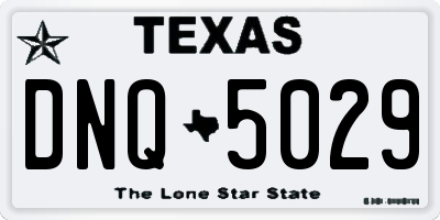 TX license plate DNQ5029