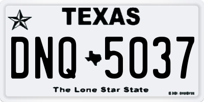 TX license plate DNQ5037