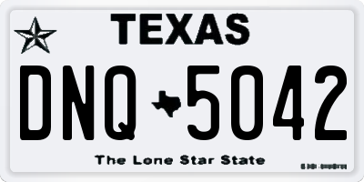 TX license plate DNQ5042
