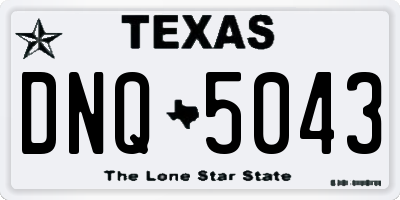 TX license plate DNQ5043