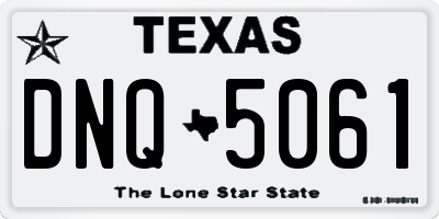 TX license plate DNQ5061