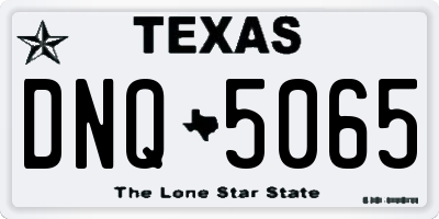 TX license plate DNQ5065