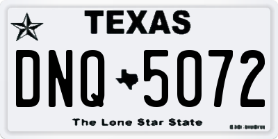 TX license plate DNQ5072