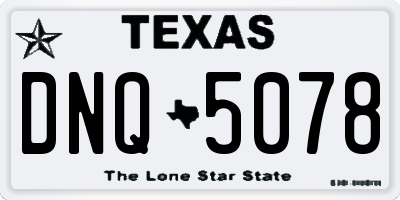 TX license plate DNQ5078