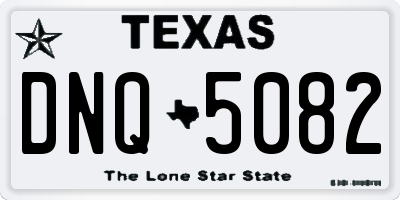 TX license plate DNQ5082