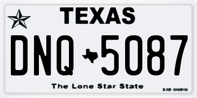 TX license plate DNQ5087