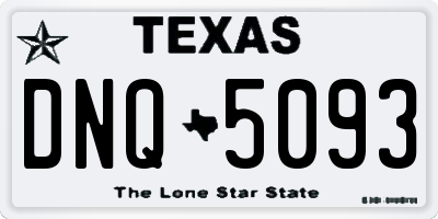 TX license plate DNQ5093