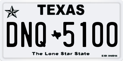 TX license plate DNQ5100