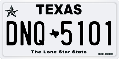 TX license plate DNQ5101