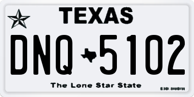 TX license plate DNQ5102