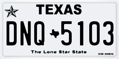 TX license plate DNQ5103