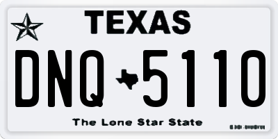 TX license plate DNQ5110