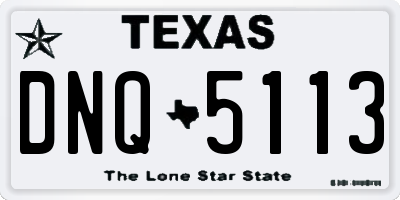 TX license plate DNQ5113