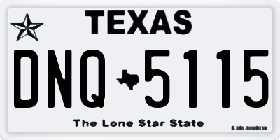 TX license plate DNQ5115