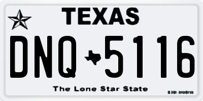 TX license plate DNQ5116