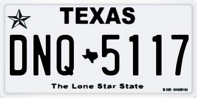 TX license plate DNQ5117