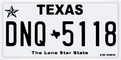 TX license plate DNQ5118