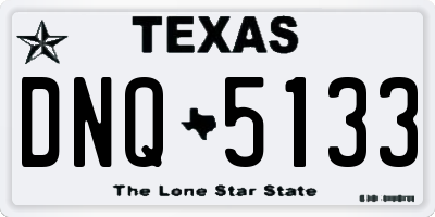 TX license plate DNQ5133