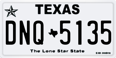 TX license plate DNQ5135