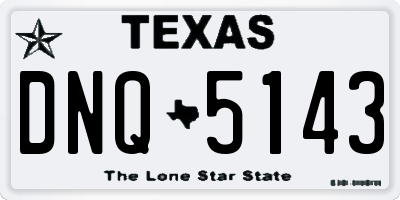 TX license plate DNQ5143