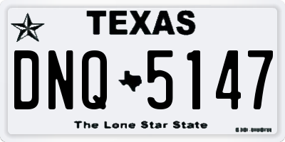 TX license plate DNQ5147