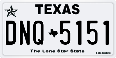 TX license plate DNQ5151