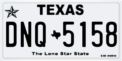 TX license plate DNQ5158