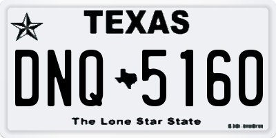 TX license plate DNQ5160