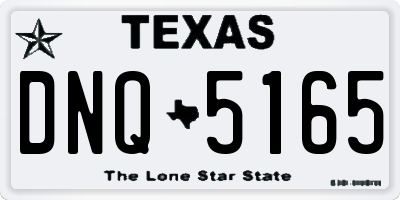 TX license plate DNQ5165