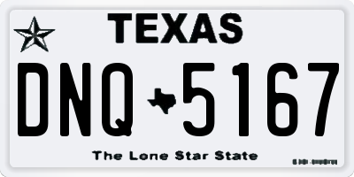 TX license plate DNQ5167