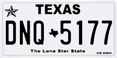 TX license plate DNQ5177