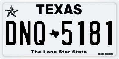 TX license plate DNQ5181