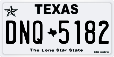 TX license plate DNQ5182