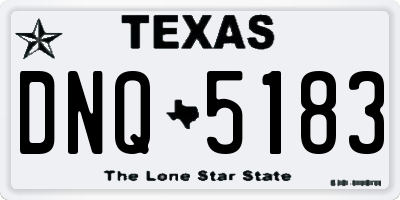 TX license plate DNQ5183