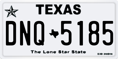TX license plate DNQ5185