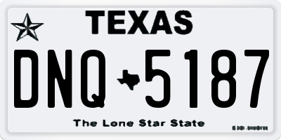 TX license plate DNQ5187