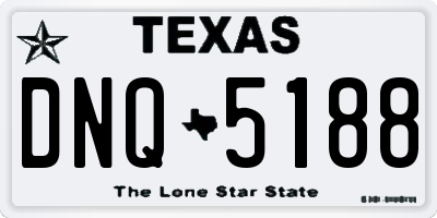 TX license plate DNQ5188
