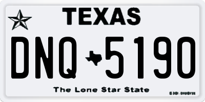 TX license plate DNQ5190