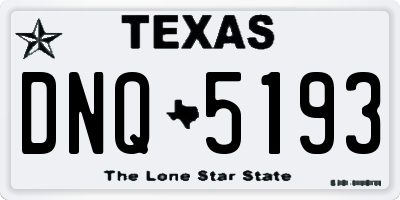 TX license plate DNQ5193