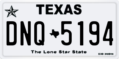TX license plate DNQ5194