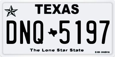 TX license plate DNQ5197