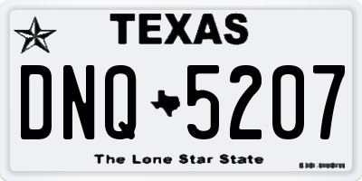 TX license plate DNQ5207