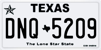 TX license plate DNQ5209
