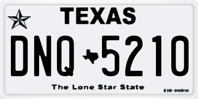TX license plate DNQ5210