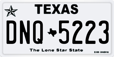 TX license plate DNQ5223