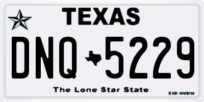 TX license plate DNQ5229